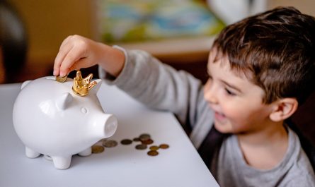 child piggy bank saving