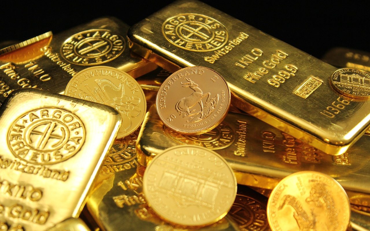 gold bars coins